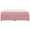 vidaXL Cadre de lit avec matelas Rose 200 x 200 cm tissu