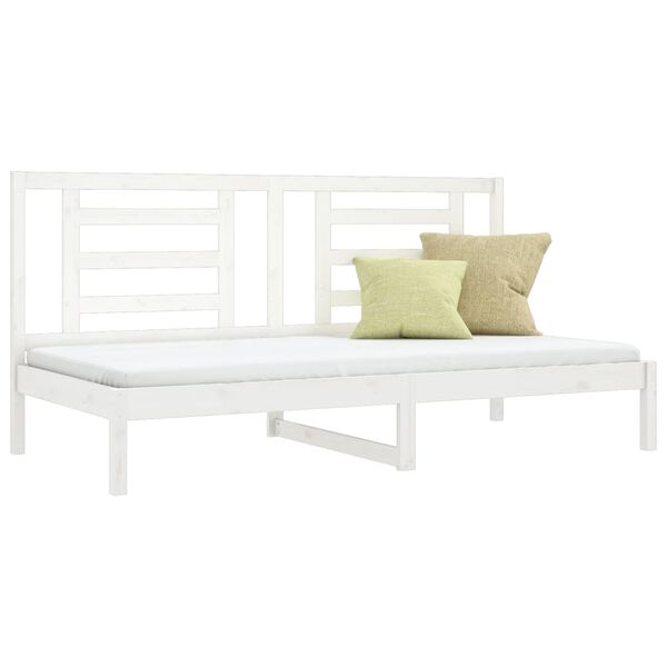 vidaXL Lit de jour sans matelas blanc 90x200 cm bois de pin massif