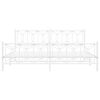 vidaXL Cadre de lit m&eacute;tal sans matelas et pied de lit blanc 200x200 cm
