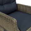 vidaXL Chaise inclinable de jardin avec coussins Résine tressée Marron