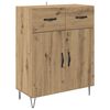 vidaXL Haut Armoire 2 pcs Ch&ecirc;ne artisanal Bois d'ing&eacute;nierie et verre