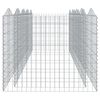 vidaXL Lit surélevé à gabions arqué 400x100x100 cm Fer galvanisé