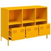 vidaXL Buffet jaune moutarde 101,5x39x73,5 cm acier lamin&eacute; &agrave; froid