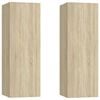 vidaXL Meubles TV 2 pcs Ch&ecirc;ne sonoma 30,5x30x90 cm Bois d&rsquo;ing&eacute;nierie