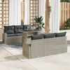 vidaXL Ensemble de canap&eacute; de jardin 7 pcs Gris clair Poly Rattan