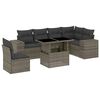vidaXL Salon de jardin avec coussins 7 pcs gris r&eacute;sine tress&eacute;e