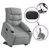 vidaXL Fauteuil inclinable électrique gris clair tissu