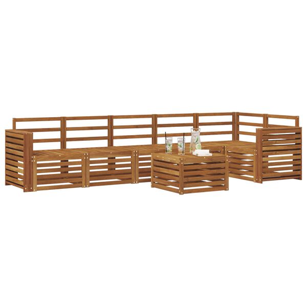 vidaXL Ensemble de canap&eacute; d'angle 7 pcs Naturel Bois d'Acacia Massif