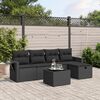 vidaXL Salon de jardin 6 pcs avec coussins noir r&eacute;sine tress&eacute;e