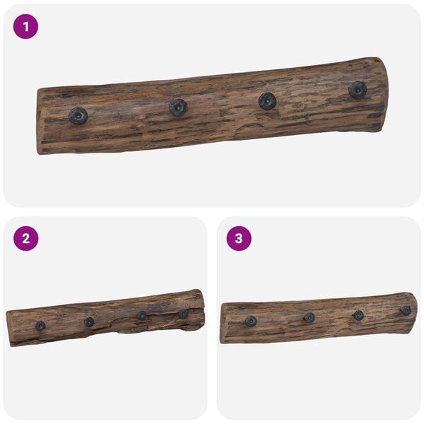 vidaXL Cintre Marron 50 x 8 x 12 cm Bois Recycl&eacute; Solide