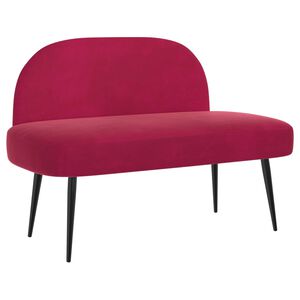 vidaXL Banc rembourr&eacute; avec dossier Bordeaux 110 x 60 x 76 cm Velours