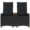 vidaXL Banc inclinable avec table Noir 126 x 65 x 112 cm polyrotin