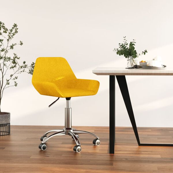 vidaXL Chaise pivotante de bureau Jaune moutarde Tissu