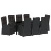 vidaXL Ensemble de salle &agrave; manger pour jardin 9 pc Noir polyrotin