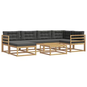 vidaXL Ensemble de canap&eacute;s d'ext&eacute;rieur 7 pc Blanc et anthracite