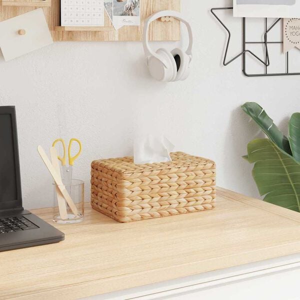 vidaXL Housses de bo&icirc;te &agrave; tissues 2 pcs Jacinthe d'eau Naturel