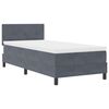 vidaXL Lit &agrave; ressort LED Gris fonc&eacute; 100 x 200 cm Velours