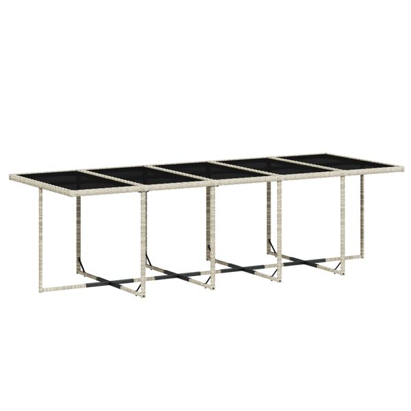 vidaXL Ensemble &agrave; manger de jardin 11pcs avec coussins gris poly rotin