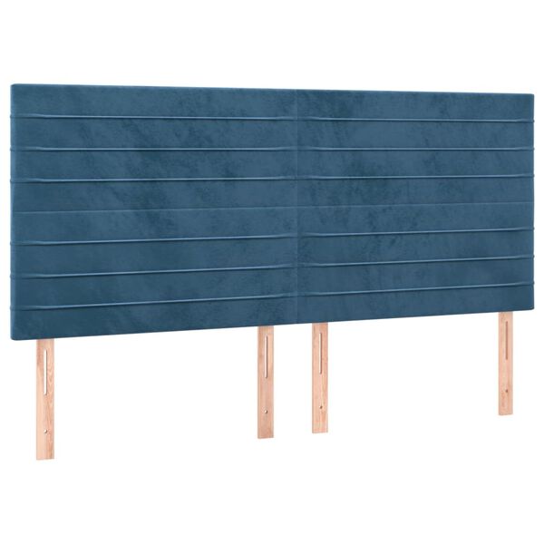 vidaXL T&ecirc;te de lit Bleu fonc&eacute; 160 x 5 x 118/128 cm Velours