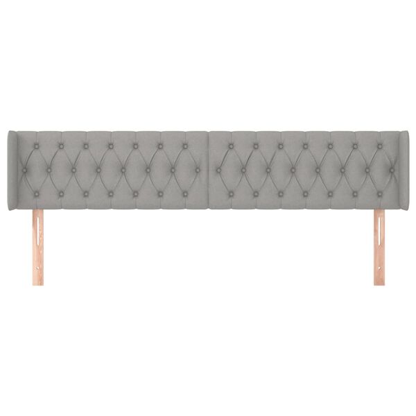 vidaXL Tête de lit avec oreilles Gris clair 203x16x78/88 cm Tissu