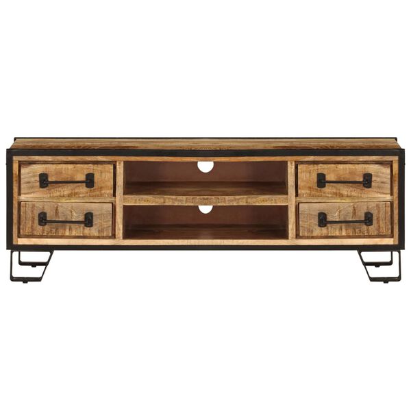vidaXL Meuble TV avec tiroirs 120x30x40 cm Bois massif de manguier