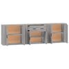 vidaXL Buffets 3 pcs Sonoma gris Bois d'ing&eacute;nierie