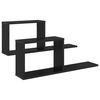 vidaXL &Eacute;tag&egrave;res flottantes 2 pc Ch&ecirc;ne noir 80 x 15 x 30 cm