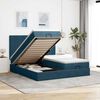 VidaXL Cadre de lit ottoman avec matelas bleu fonc&eacute; 180x200 cm velours