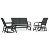 vidaXL Ensemble de salon de jardin 3 pcs noir textil&egrave;ne et acier