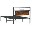vidaXL Cadre de lit sans matelas chêne fumé 100x190 cm bois ingénierie