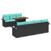vidaXL Ensemble de canap&eacute; de jardin 8 pc Noir Poly rotin