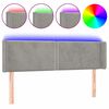 vidaXL T&ecirc;te de lit &agrave; LED Gris clair 147x16x78/88 cm Velours