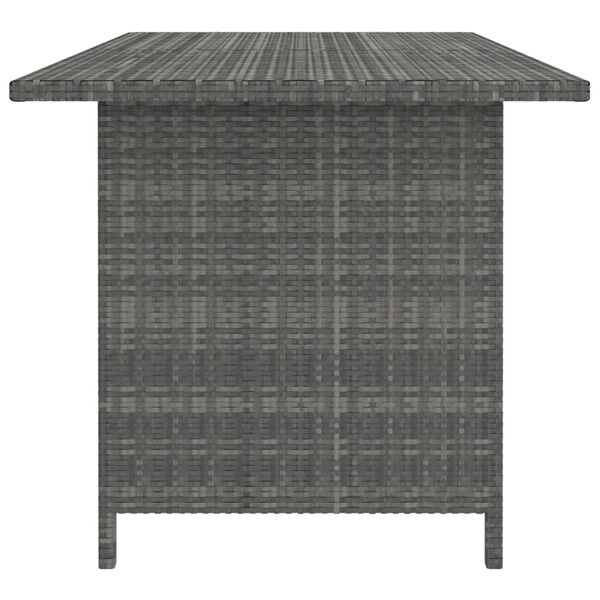 vidaXL Table à dîner de jardin Gris 110x70x65 cm Résine tressée