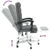 vidaXL Fauteuil inclinable de bureau Gris fonc&eacute; Tissu