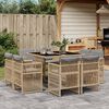 vidaXL Ensemble &agrave; manger de jardin et coussins 9 pcs m&eacute;lange beige