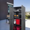 vidaXL Armoire de rangement de jardin Gris et noir 68x37x163 cm PP