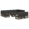 vidaXL Ensemble de canap&eacute; de jardin 14 pcs Gris polyrotin