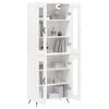 vidaXL Buffet haut Blanc 69,5x34x180 cm Bois d'ing&eacute;nierie