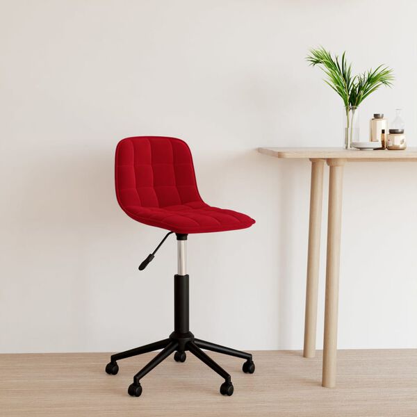 vidaXL Chaise pivotante de salle &agrave; manger Rouge bordeaux Velours