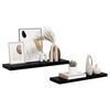 vidaXL &Eacute;tag&egrave;re murale flottante 2 pcs Noir brillant 80x23,5x3,8 cm MDF