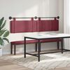 vidaXL T&ecirc;te de lit suspendue Uni Bordeaux 210 x 55 x 5 cm tissu