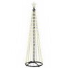 vidaXL Sapin c&ocirc;ne lumineux LED 180 cm 250 LED Blanc chaud Acier Blanc