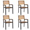 vidaXL Chaises de jardin empilables lot de 4 bois d'acacia et m&eacute;tal
