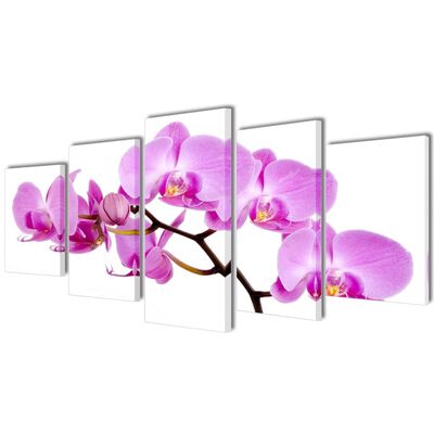 Set de toiles murales imprimées Orchidée 200 x 100 cm