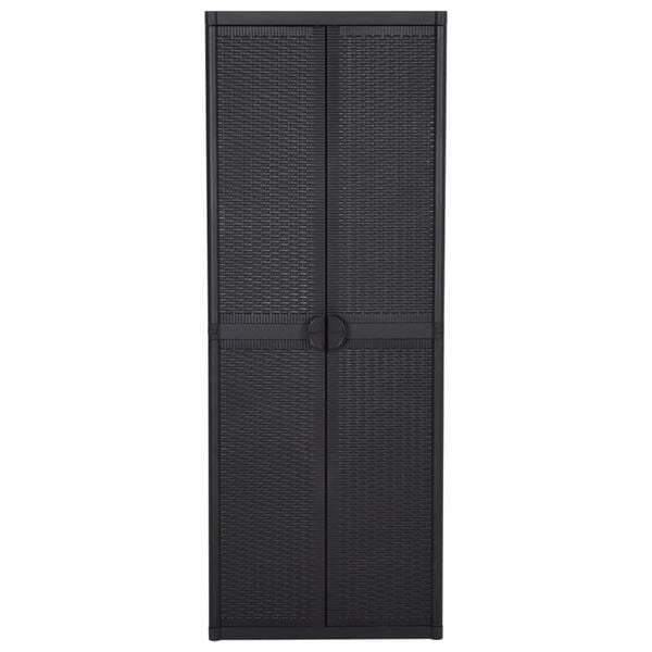vidaXL Armoire de rangement de jardin Noir 65x45x172 cm PP Rotin