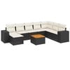 vidaXL Salon de jardin 9 pcs avec coussins noir r&eacute;sine tress&eacute;e