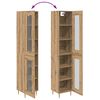 vidaXL Haut Armoire 2 pcs Ch&ecirc;ne artisanal Verre