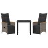 vidaXL Ensemble de salle &agrave; manger pour jardin 3 pcs Gris polyrotin