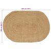 vidaXL Tapis de surface ovale Naturel 205 x 305 cm Jute
