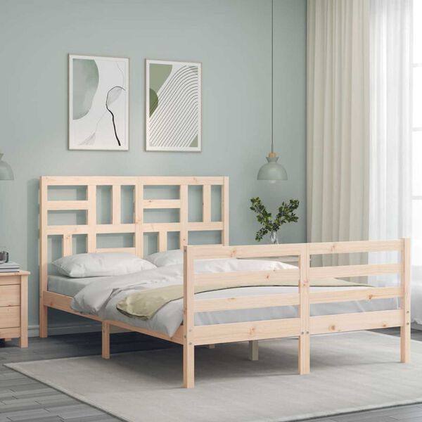 vidaXL Cadre de lit sans matelas 140x190 cm bois massif
